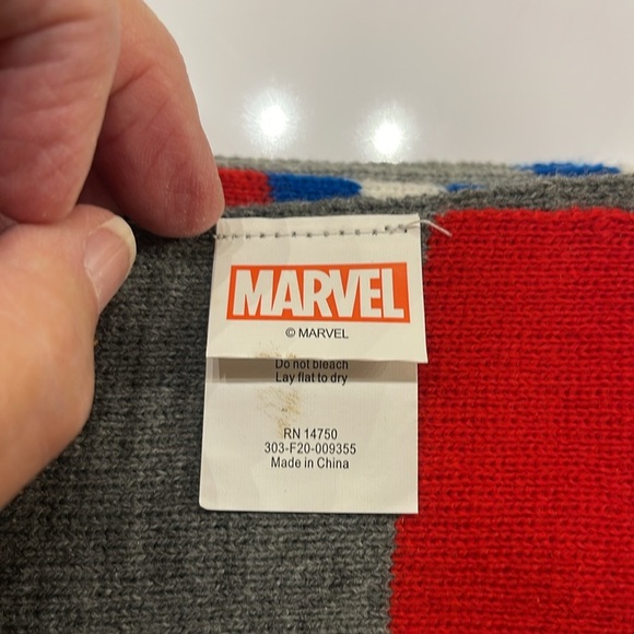 NWOT Striped Spider-Man Scarf AND Gray & Red Marvel Scarf‎ about 49”x8” in size - Picture 7 of 13
